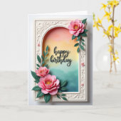 Carte d'anniversaire Luxe Floraison (Fleur jaune)