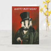 Carte d'anniversaire M. Badger de Victoria (Fleur jaune)