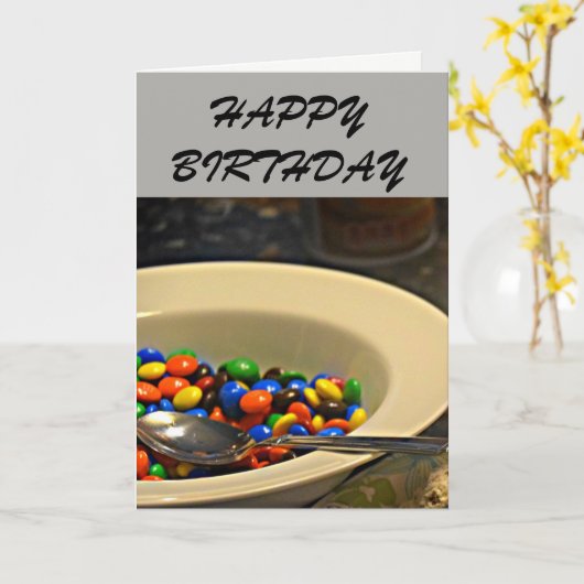 Carte d'anniversaire M&M (Fleur jaune)