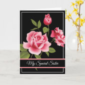 Carte d'anniversaire - Ma soeur spéciale (Fleur jaune)