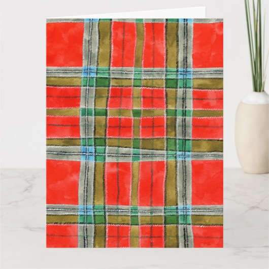 CARTE D'ANNIVERSAIRE MAC BAIN TARTAN (Devant)