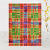 CARTE D'ANNIVERSAIRE MAC RAE TARTAN (Fleur jaune)