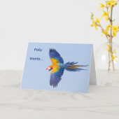 Carte d'anniversaire Macaw Flying (Fleur jaune)