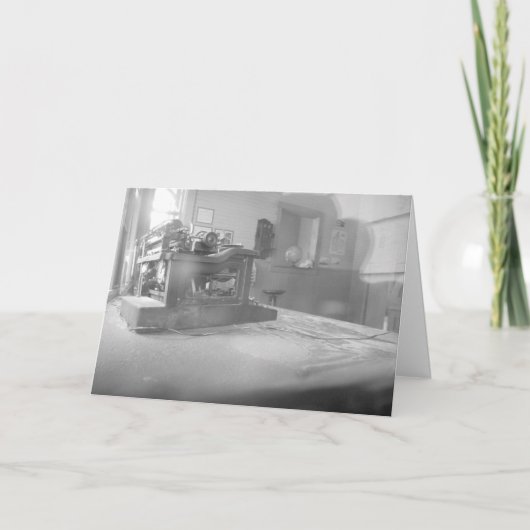 Carte d'anniversaire "Machine à écrire de la gare  (Devant)