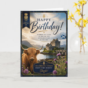 Carte d'anniversaire Made in Scotland Cow Castle