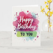 Carte d'anniversaire Magenta Art (Fleur jaune)