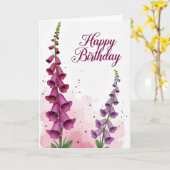 Carte d'anniversaire Magenta Bell (Fleur jaune)