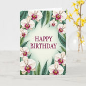 Carte d'anniversaire Magenta Gold (Fleur jaune)
