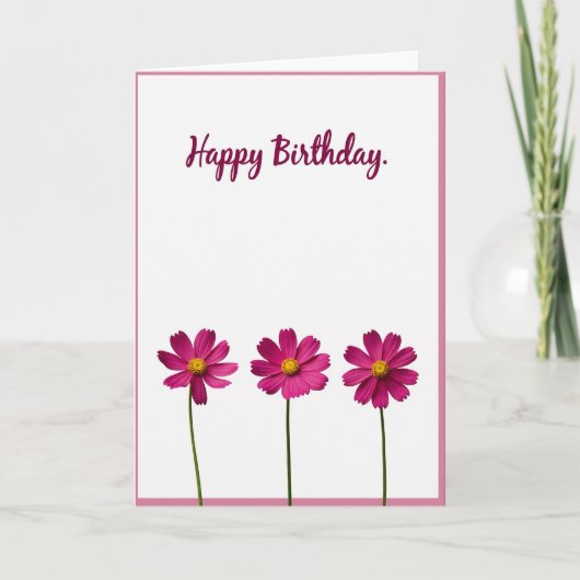 Carte d'anniversaire Magenta Script (Devant)