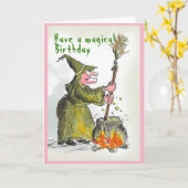 Carte d'anniversaire magique (Fleur jaune)