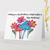 Carte d'anniversaire magique de champignons (Fleur jaune)