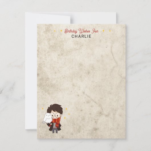 Carte d'anniversaire magique de personnage HARRY P (Devant)