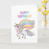 Carte d'anniversaire magique Licorne (Fleur jaune)