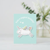 Carte d'anniversaire magique - Licorne pour enfant (Debout devant)