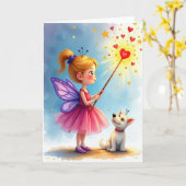 Carte d'anniversaire Magique pour Fille (Fleur jaune)