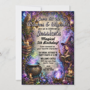 Carte d'anniversaire Magique pour Sorciers et Sorc