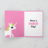 Carte d'anniversaire magique rose personnalisable (Intérieur)