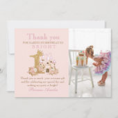 Carte d'anniversaire Magique Royaume Château Rose (Devant)