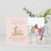 Carte d'anniversaire Magique Royaume Château Rose (Debout devant)