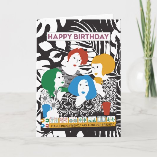 Carte d'anniversaire Mah Jong Friends (Devant)