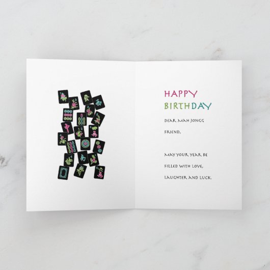 Carte d'anniversaire Mah Jongg Cake (Intérieur)