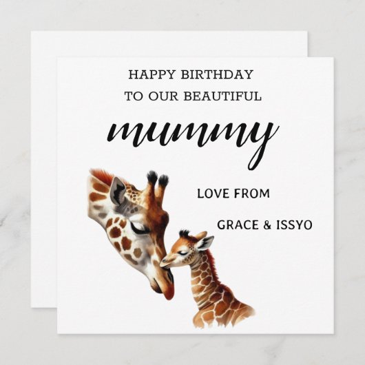 Carte d'anniversaire maman (Devant / Derrière)