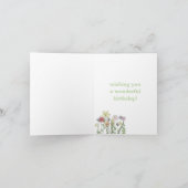 Carte d'anniversaire maman - illustration fleur (Intérieur)