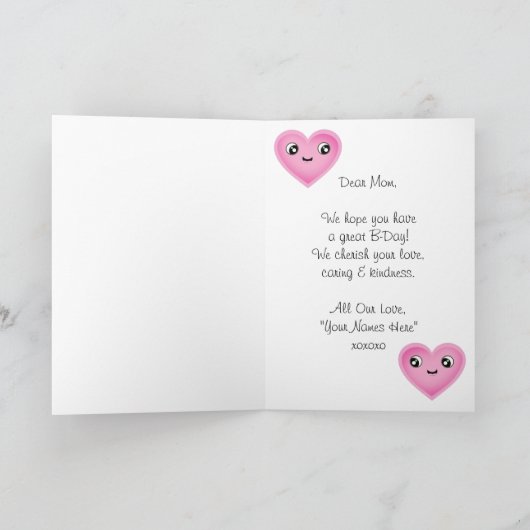 Carte d'anniversaire maman / mère (Intérieur)