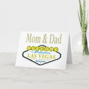 Carte d'anniversaire Maman & Papa Golden Las Vegas