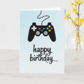 Carte d'anniversaire manette joyeuse (Fleur jaune)