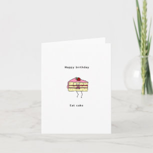 Carte d'anniversaire, manger du gâteau, carte de g