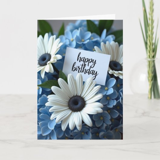 Carte d'anniversaire Marguerite Blanche (Devant)