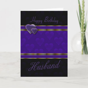 carte d'anniversaire mari design moderne, violet e