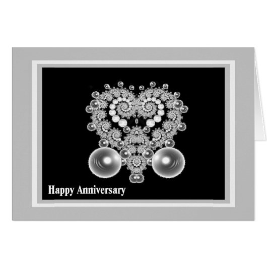 Carte d'anniversaire mariage avec Coeur concepteur (Devant horizontal)