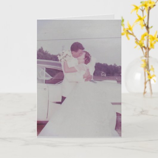 Carte d'anniversaire mariage avec poème (Fleur jaune)