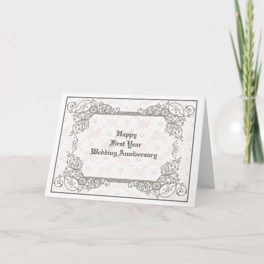 Carte d'anniversaire Mariage de première année (Devant)