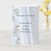 Carte d'anniversaire mariage, dentelle Vintage (Fleur jaune)