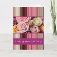 Carte d'anniversaire mariage - Pastel rose rayé