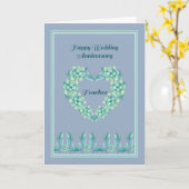 Carte d'anniversaire mariage pour enseignant en bl (Fleur jaune)