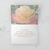 Carte d'anniversaire mariage pour femme - rose ave (Intérieur)