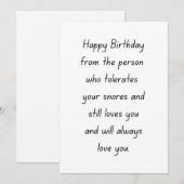 Carte d'anniversaire marie amusante (Devant / Derrière)