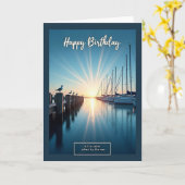 Carte d'anniversaire Marina Card dorée (Fleur jaune)