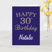 Carte d'anniversaire Marine Blue and Gold Parties (Fleur jaune)