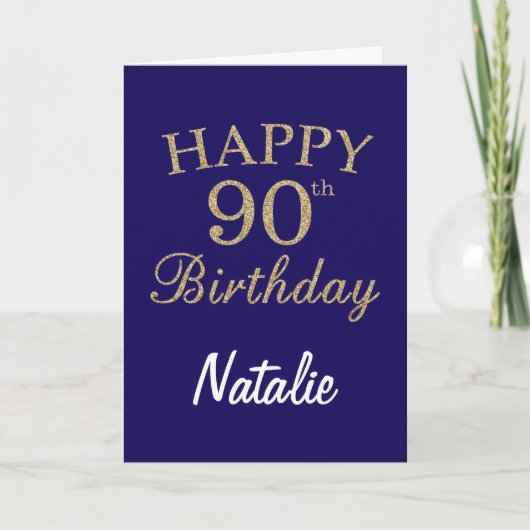 Carte d'anniversaire Marine Blue and Gold Parties (Devant)