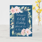 Carte d'anniversaire Marine Blue Rose Flowers Heur (Fleur jaune)