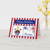 Carte d'anniversaire maritime (Fleur jaune)