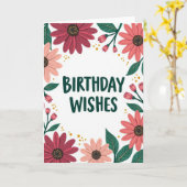 Carte d'anniversaire Maroon Bloom (Fleur jaune)