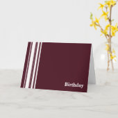 Carte d'anniversaire Maroon Stripes (Fleur jaune)
