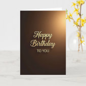 Carte d'anniversaire marron Luxe (Fleur jaune)