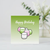 Carte d'anniversaire Marshmallow (Debout devant)
